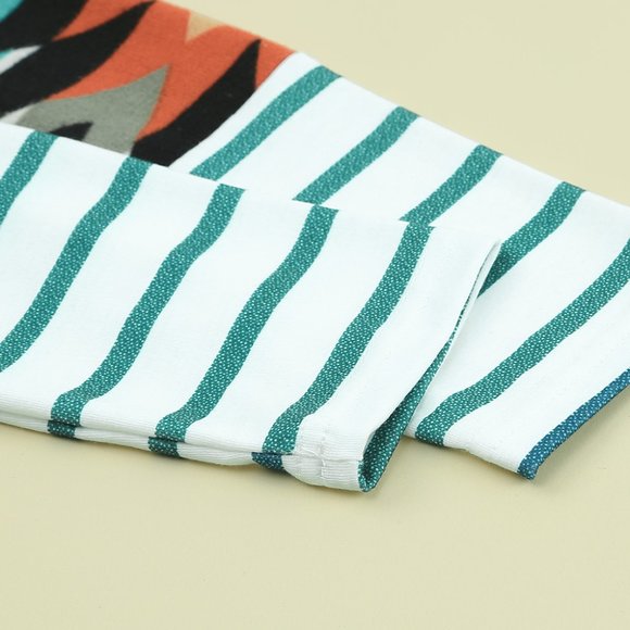 Aztec Southwest Western Multicolor Geometric Open Front Long Cardigan w/pockets - Picture 8 of 11